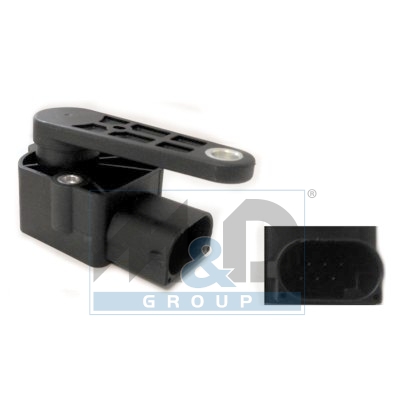 Height sensor for headlight range adjustment