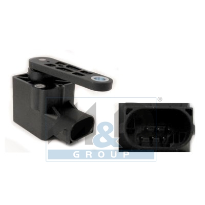 Height sensor for headlight range adjustment