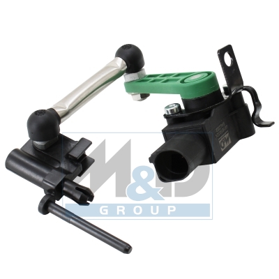 Height sensor for headlight range adjustment